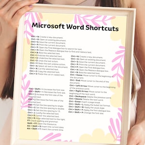 Microsoft Word Keyboard Shortcut Poster Classroom Poster Software ...