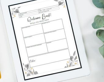 Floral Substitute Teacher Note Template: Editable Printable (Digital Download)
