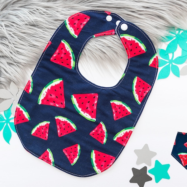 Watermelon Baby Bib - Gender Neutral Bib - Baby Shower Gift - Watermelon Baby Shower - Summer Baby Shower - Red Baby Bib - Bibs & Burping