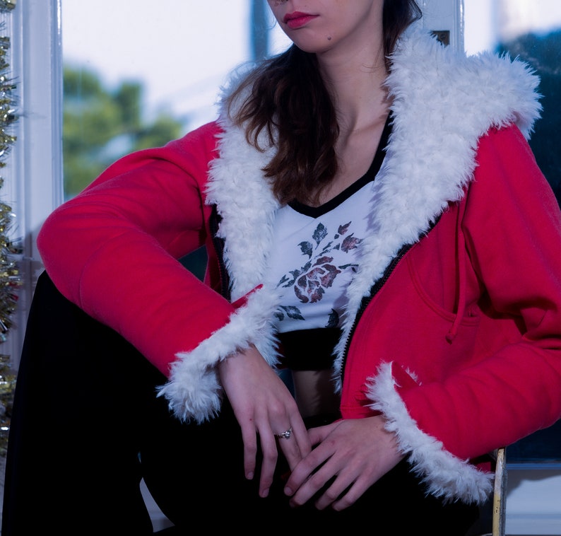 Cropped Hoodie wFaux Fur