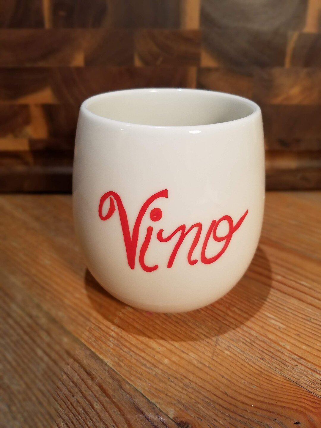 Hand Painted Ceramic Drinking Glass for Hot or Cold Drinks VINO/JAVA Etsy