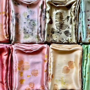 Plant dyed silk pillowcase, botanical, bundle dye, pink, peach, purple, print, dye, organic, hypoallergenic, plant dye, hair, botanical