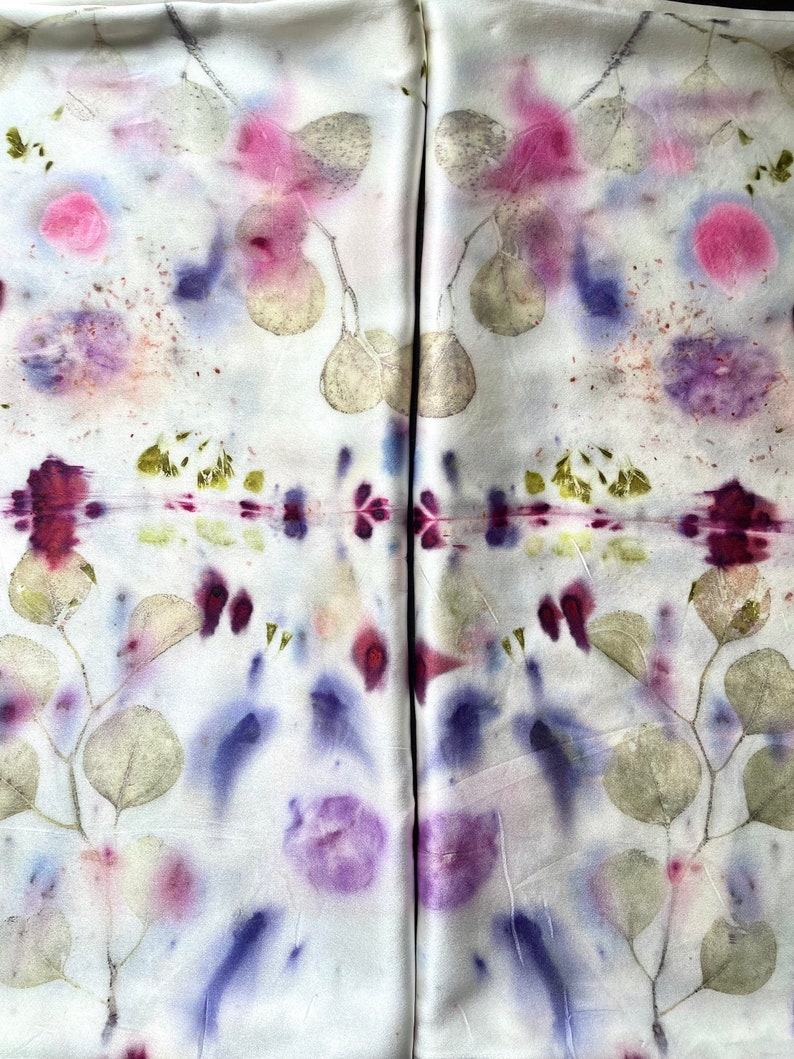 Silk Pillowcase Plant Dyed Botanical Decor Pink Peach Etsy