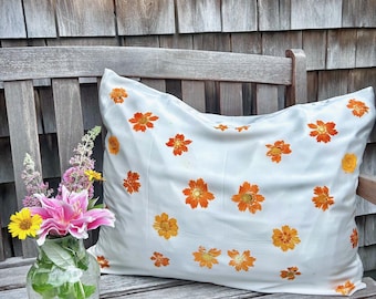 Silk pillowcase, Plant dyed , botanical, decor, pink, peach, purple, print, dye, organic, hypoallergenic, plant dye, hair, botanical