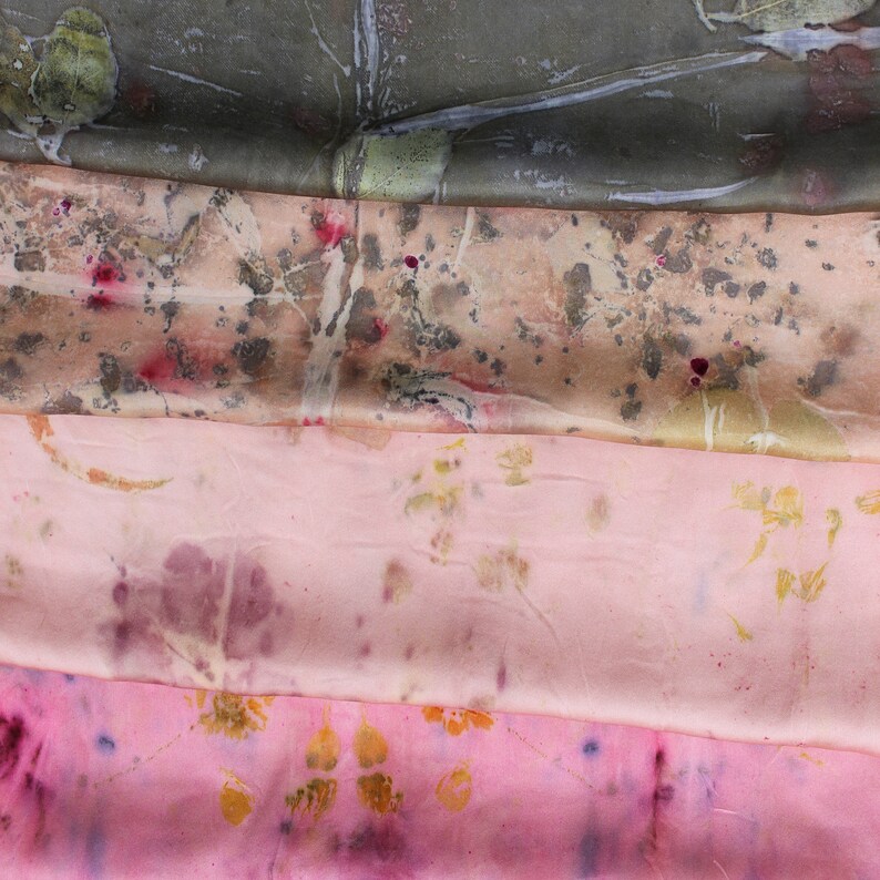 Silk Pillowcase Plant Dyed Botanical Decor Pink Peach Etsy