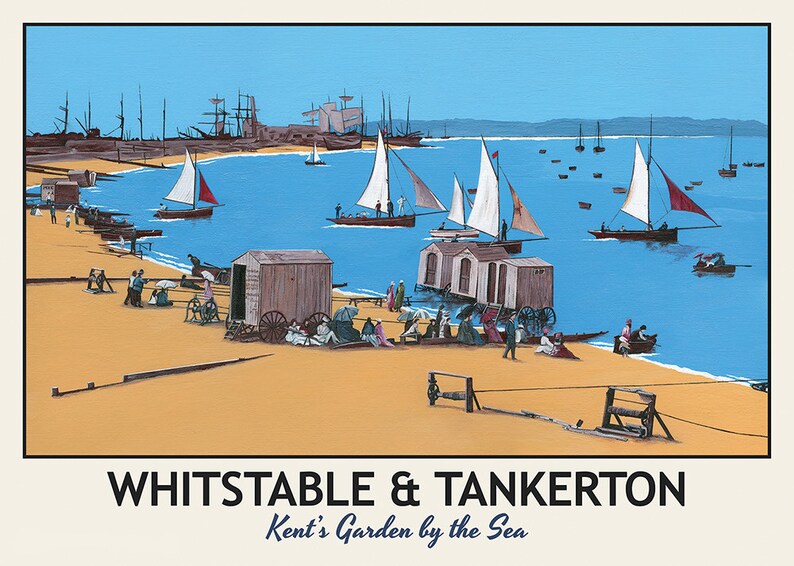 Whitstable and Tankerton Vintage Poster Kent's Garden by Etsy UK