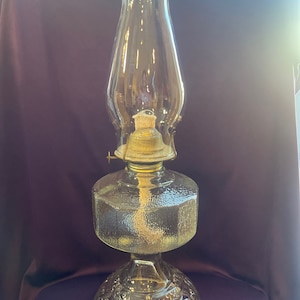 Vintage glass oil lamp, tall /large size