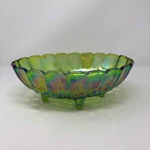 Vintage carnival glass large oval fruit bowl