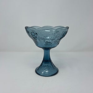 Beautiful vintage blue glass fruit stand