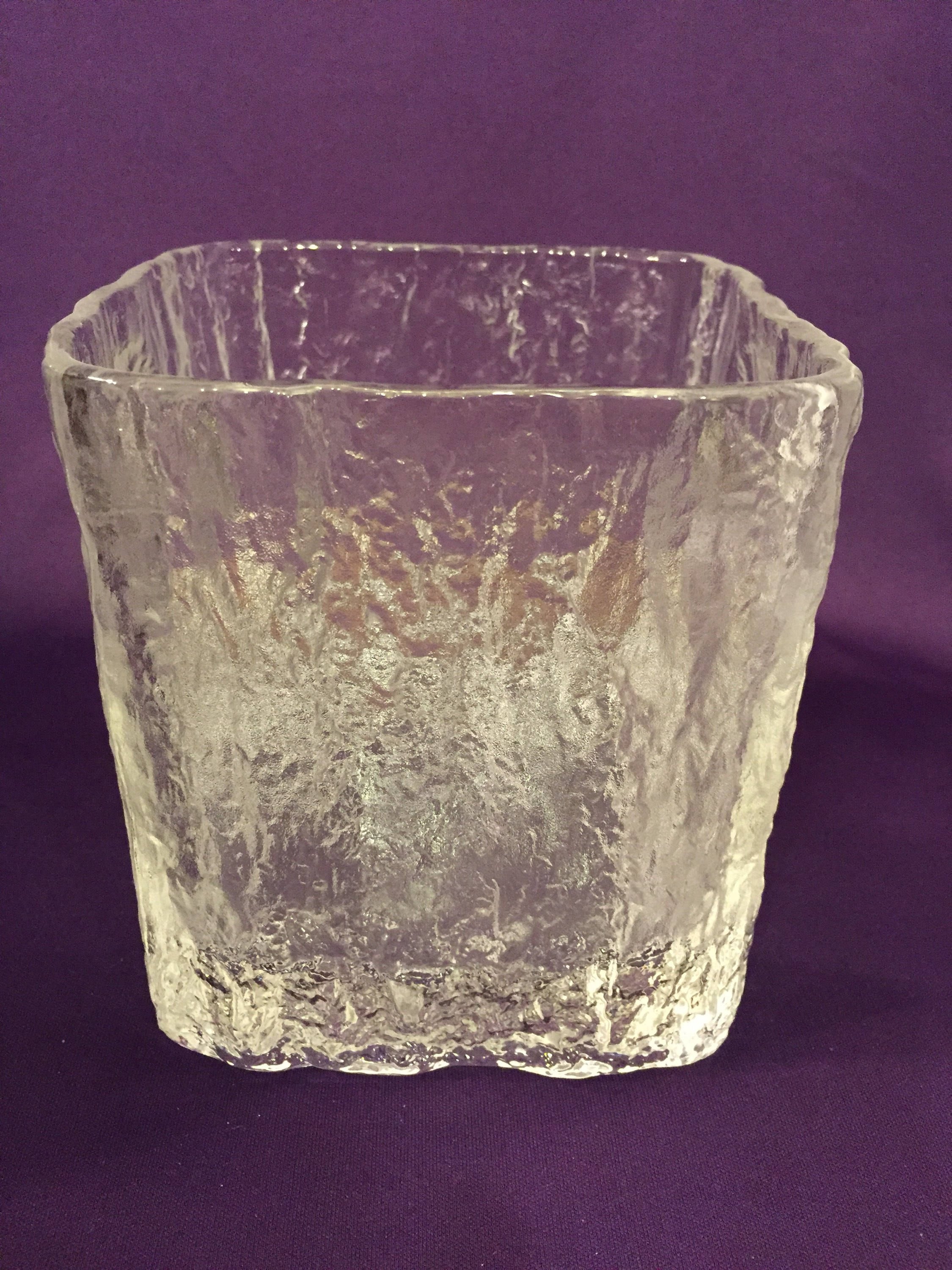Vintage Glass Ice Bucket With Handle Etsy