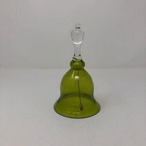 Vintage green glass bell