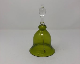 Vintage green glass bell