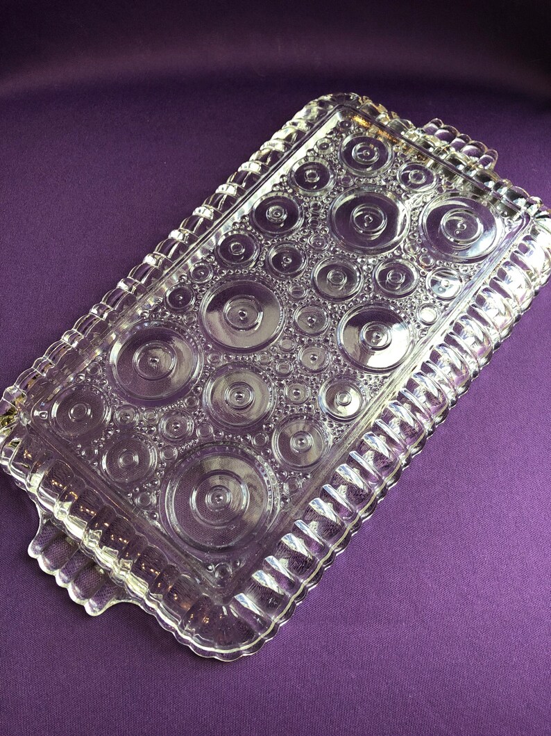 repurpose as bathroom vanity tray Vintage glass tray
