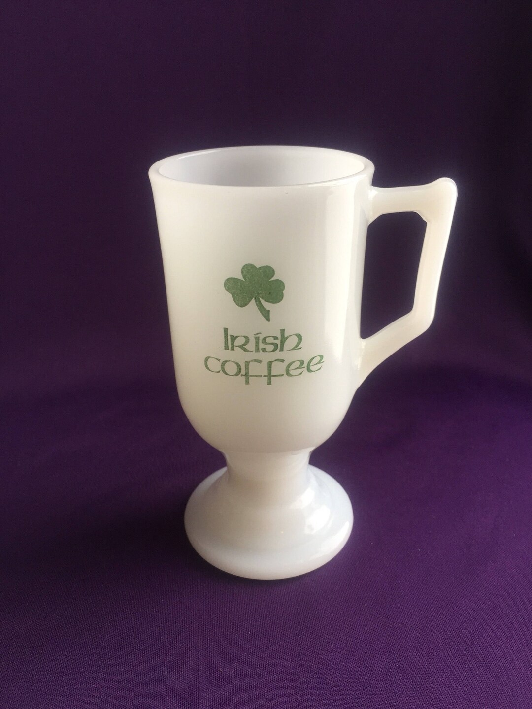 Vintage Irish Coffee Milk Glass Mug Etsy