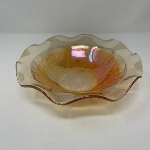 Ruffled vintage glass bowl, by Jeanette Glass