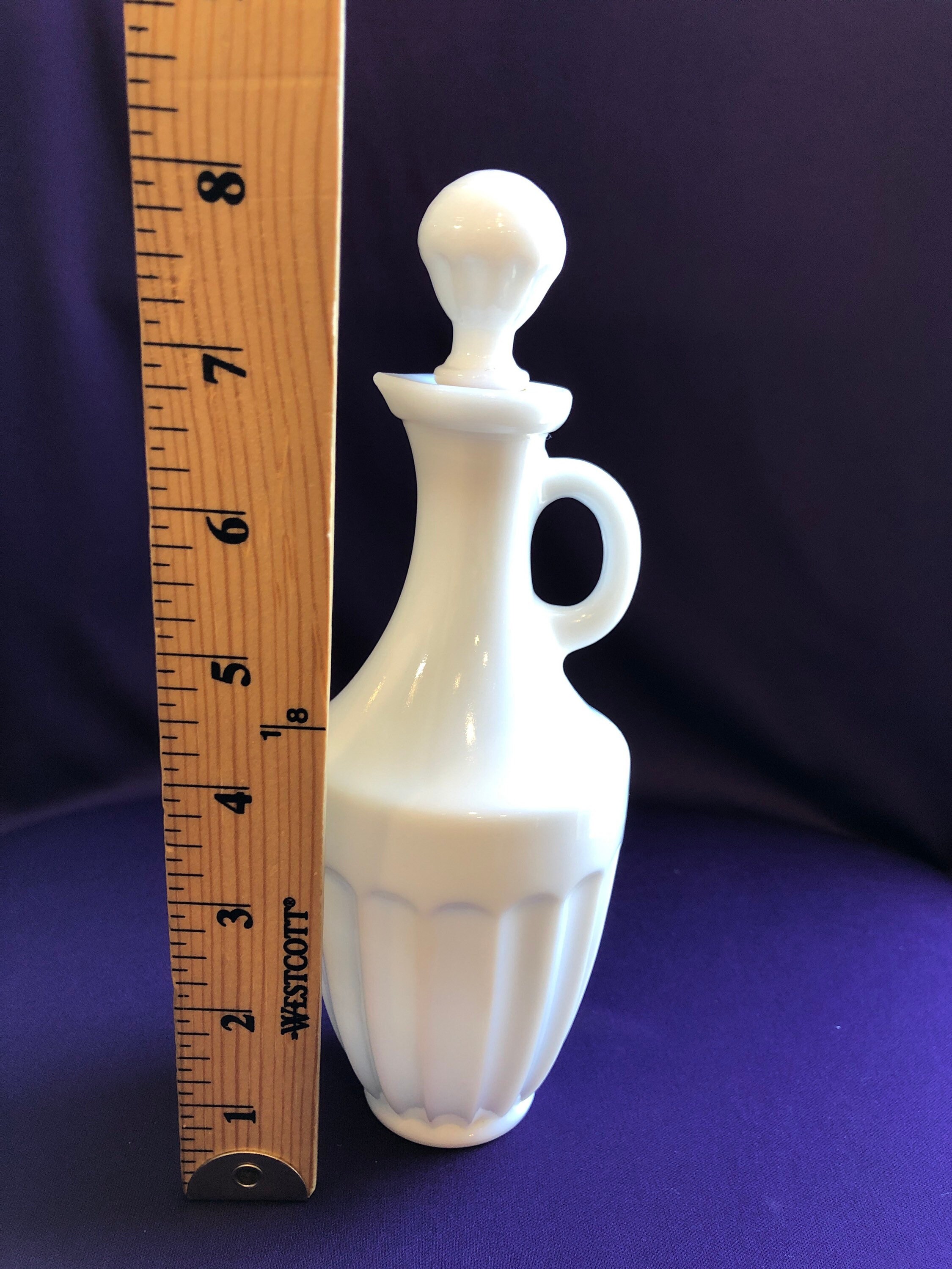 Pretty Vintage Milk Glass Jar /cruet With Stopper cork Not Etsy