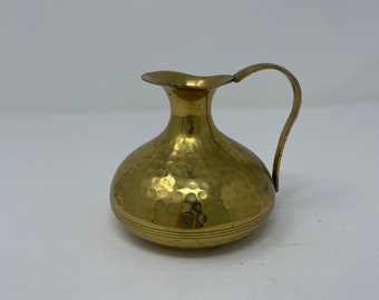 Vintage hammered small brass vase/ decorative item (has patina)