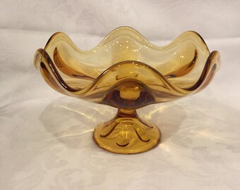 Vintage amber glass compote