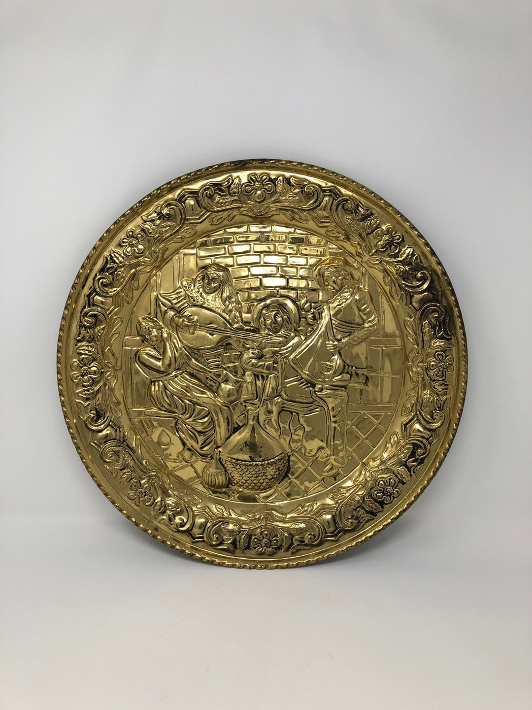 Vintage Brass Wall Decoration - Etsy