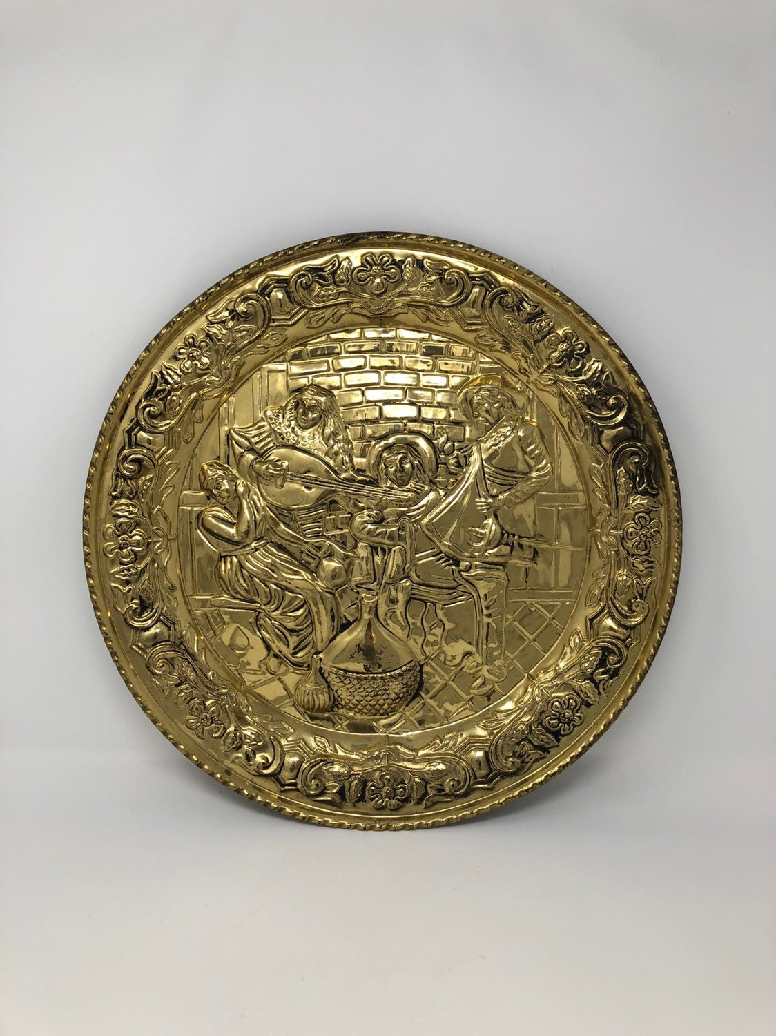 Vintage brass wall decoration | Etsy