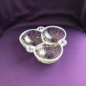Vintage opalescent moonstone divided kitchen bowl