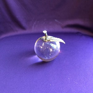 Vintage small glass apple paperweight