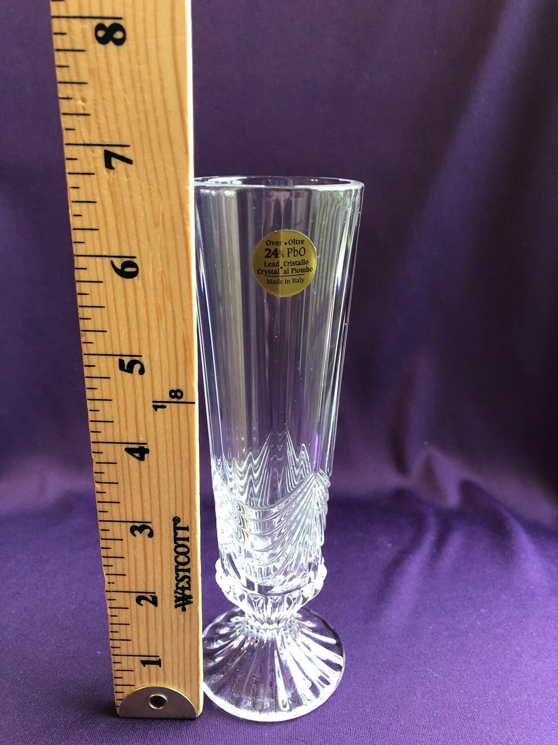 Clear crystal vase made in Italy Etsy