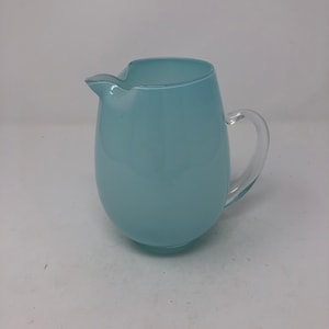 Vintage light blue glass pitcher
