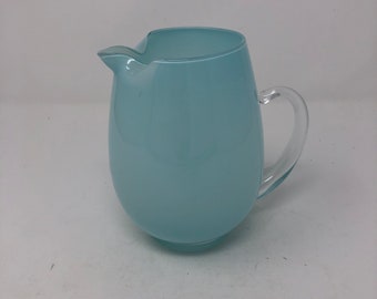 Vintage light blue glass pitcher