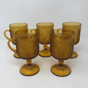 Vintage Tiara sandwich glass mugs