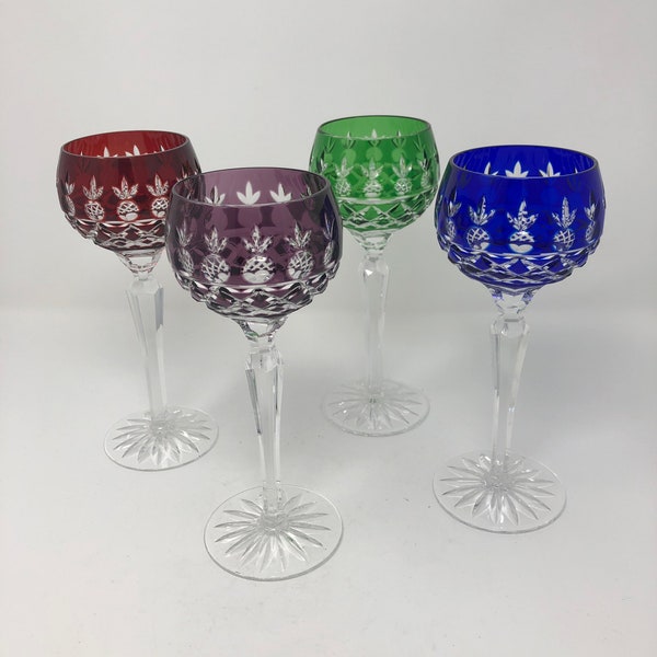 Hungarian Colored Crystal Glasses Etsy