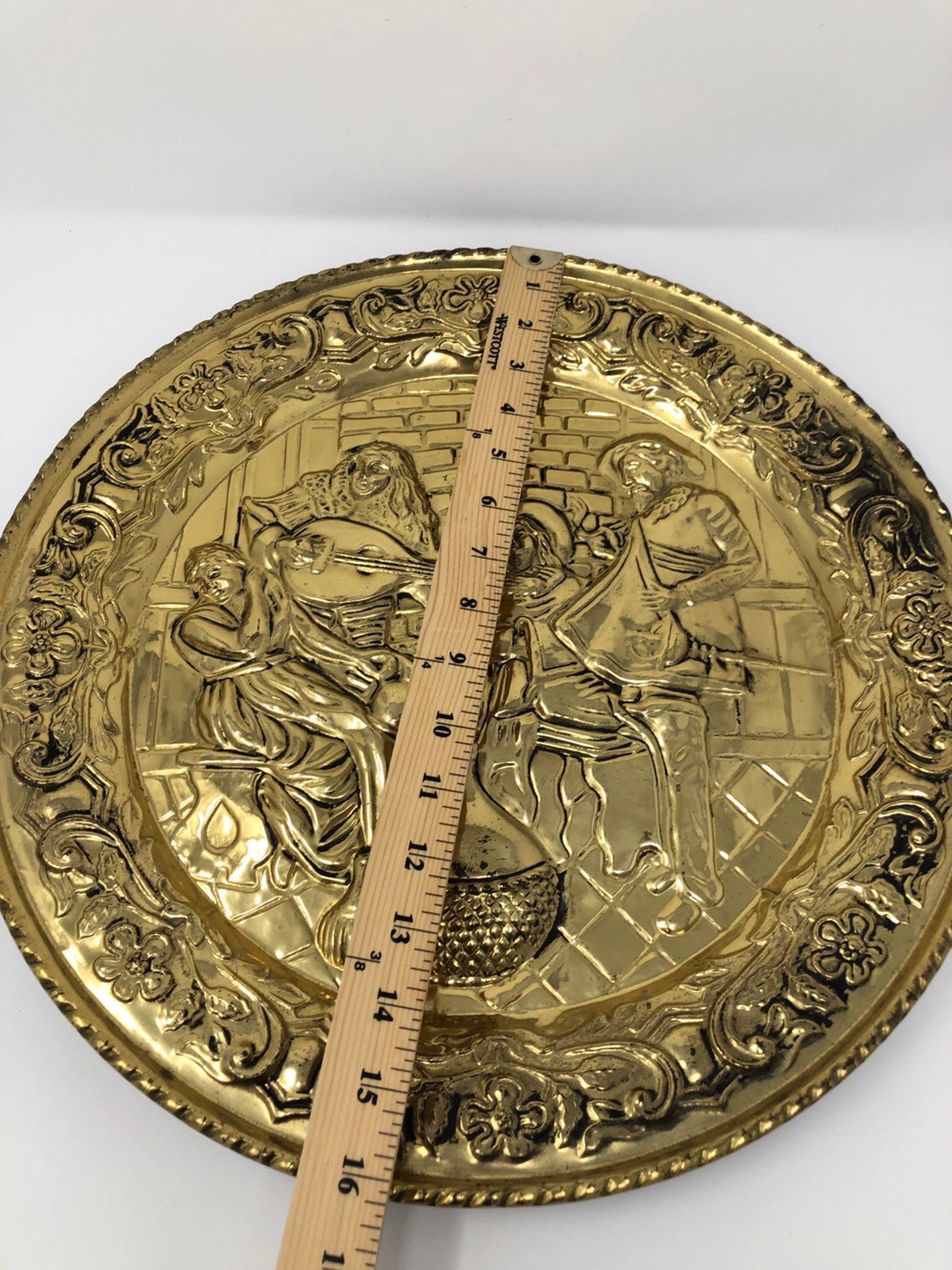 Vintage Brass Wall Decoration - Etsy