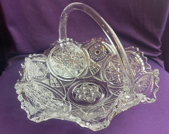 Vintage clear glass basket