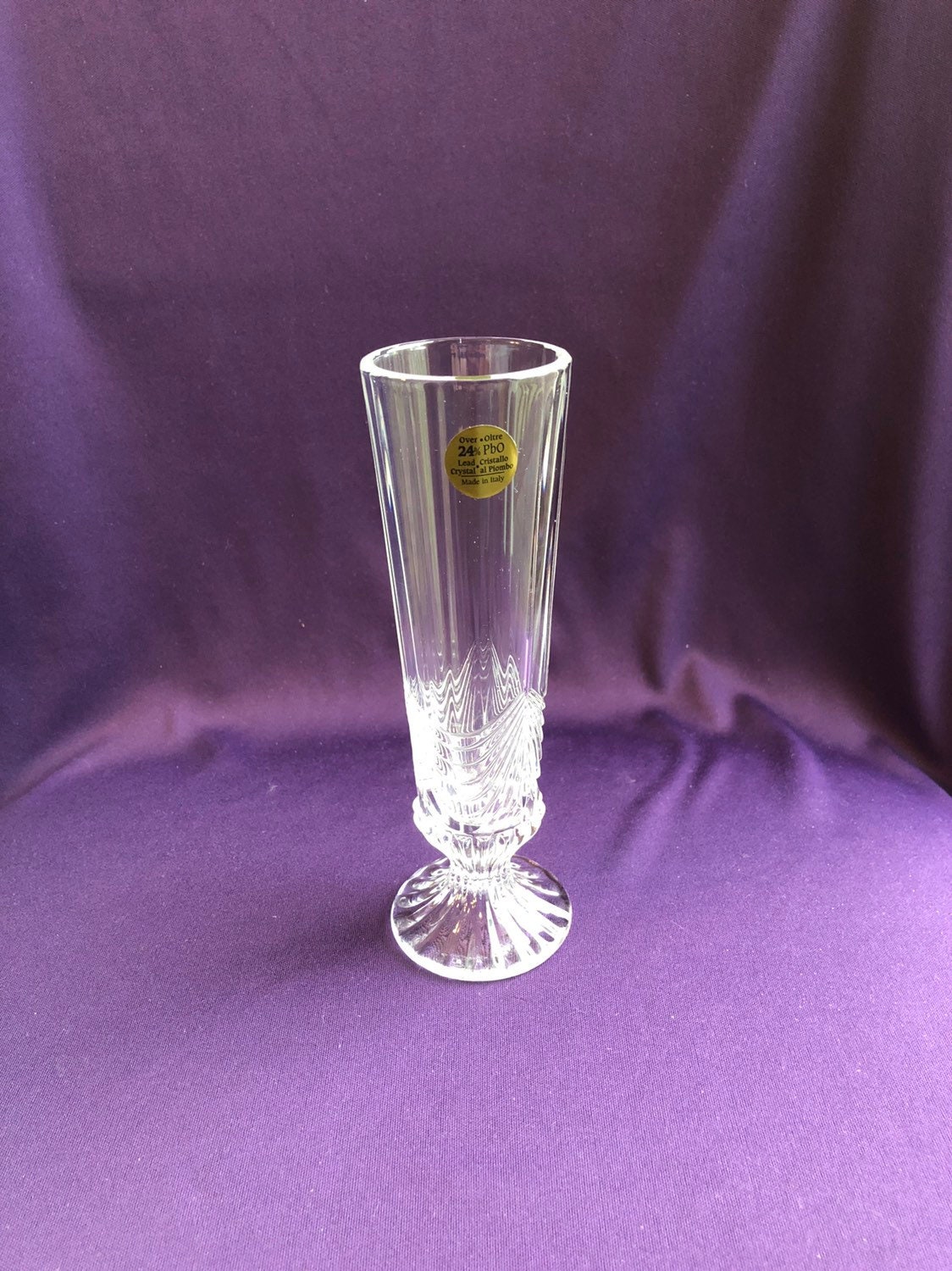 Clear crystal vase made in Italy Etsy