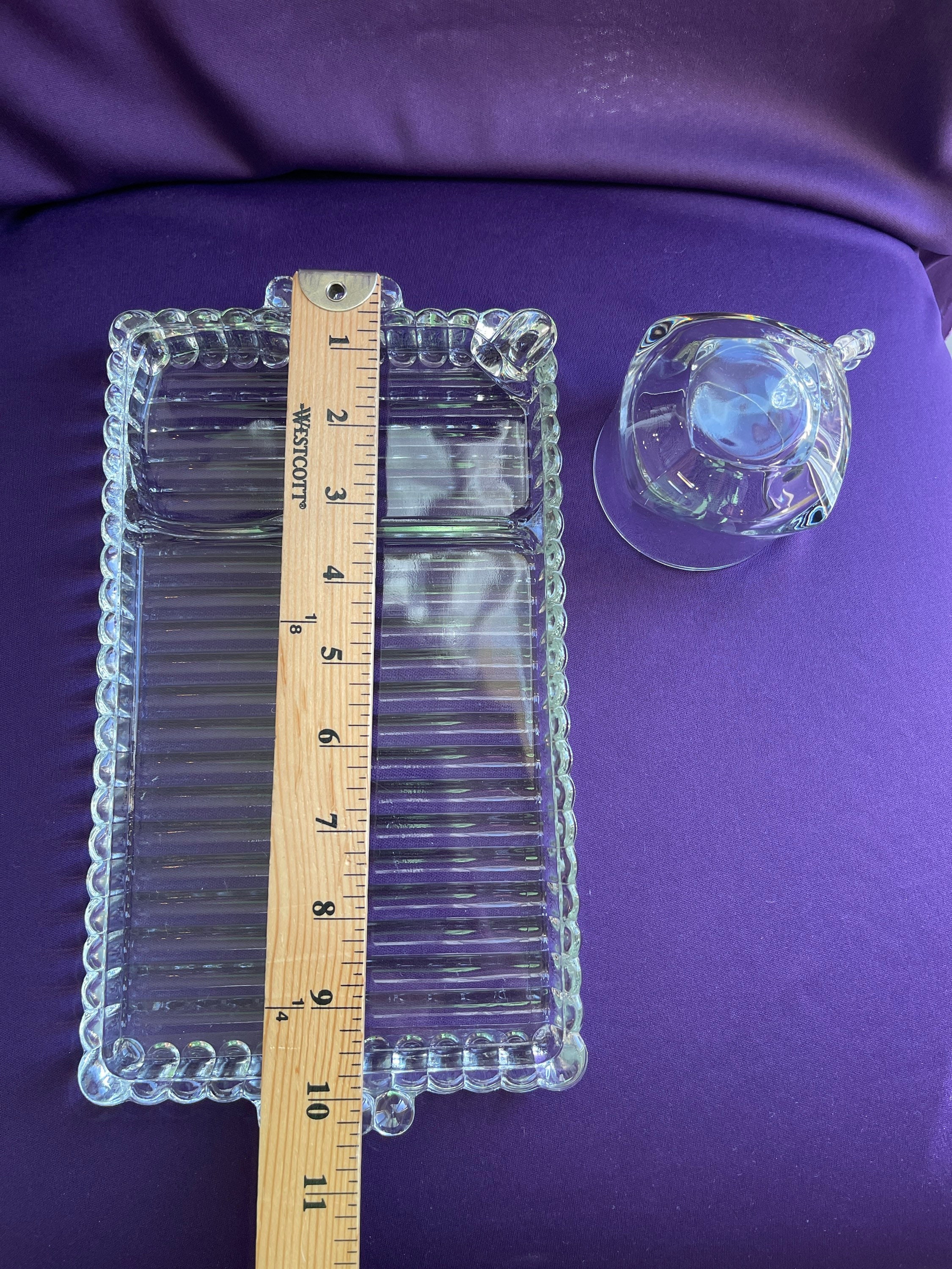 Vintage Clear Glass Snack Set Tray and Mug Repurpose as Etsy