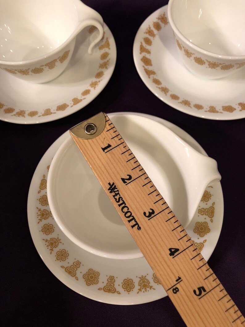 Vintage Corelle Livingware by Corning 3 Cups With Saucers Etsy