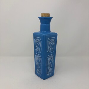 Vintage Jim Beam decanter - blue and white milk glass