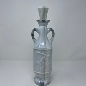 Vintage Jim Beam swirled gray / marbled glass decanter / bottle with stopper