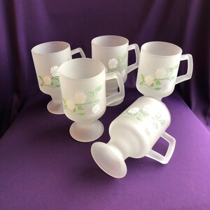 Vintage tiara frosted glass mugs (some blemishes)