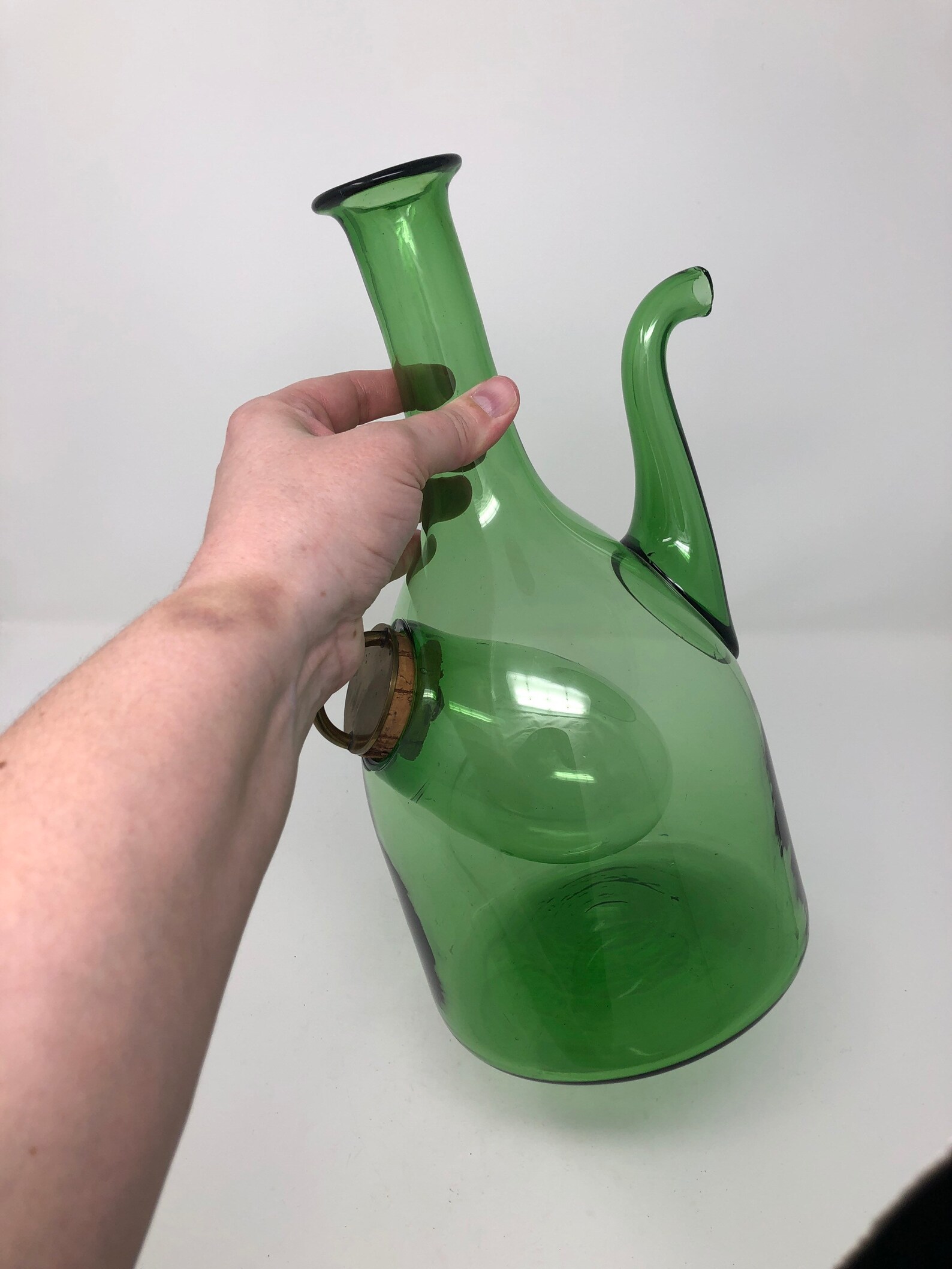 Vintage Glass Decanter / Wine Chiller With Ice Chamber/ Bottle Etsy