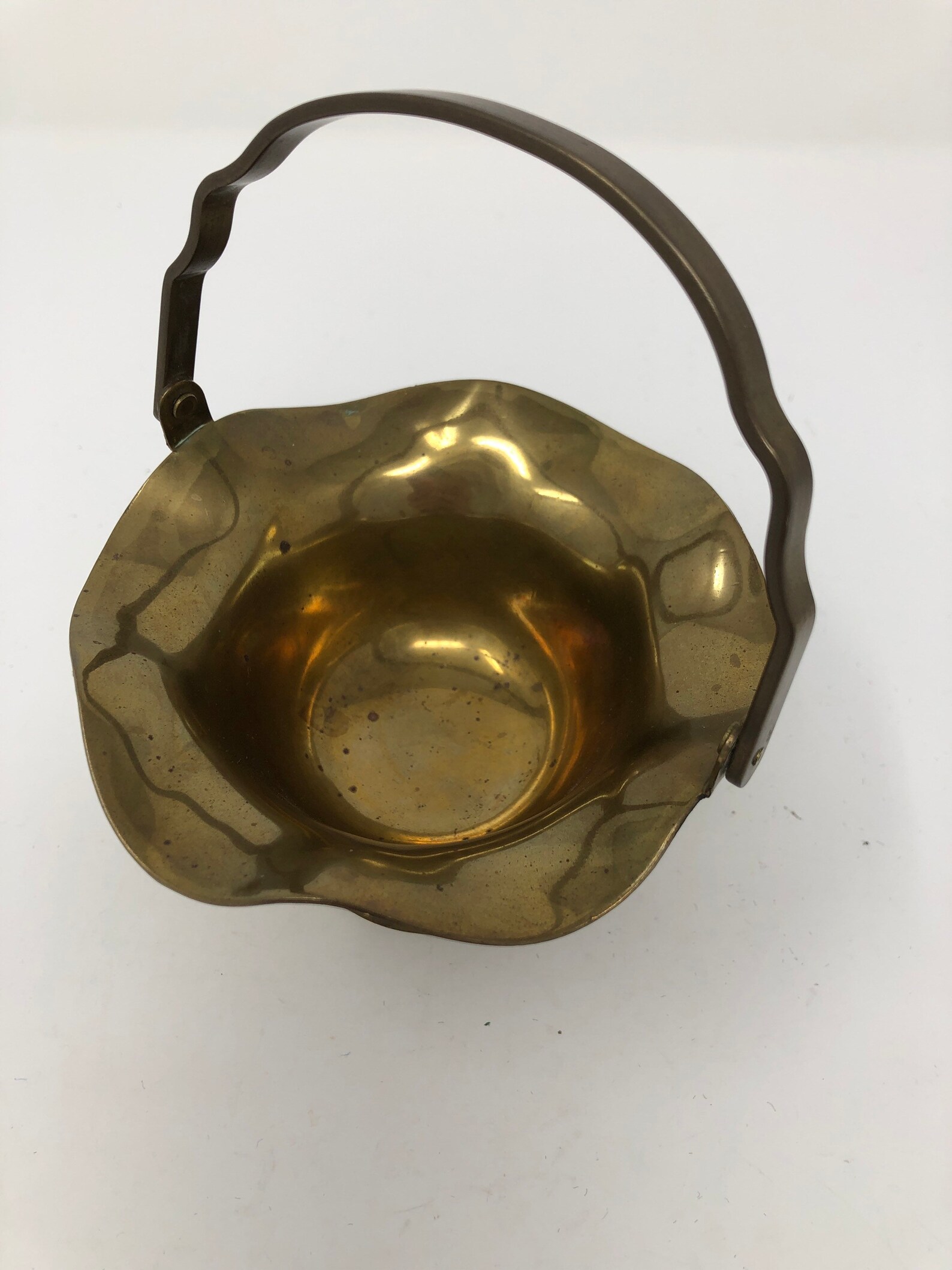 Vintage Brass Decorative Small Bucket With Handle Etsy
