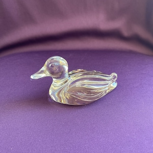 Vintage Nachtmann crystal duck paperweight / figurine