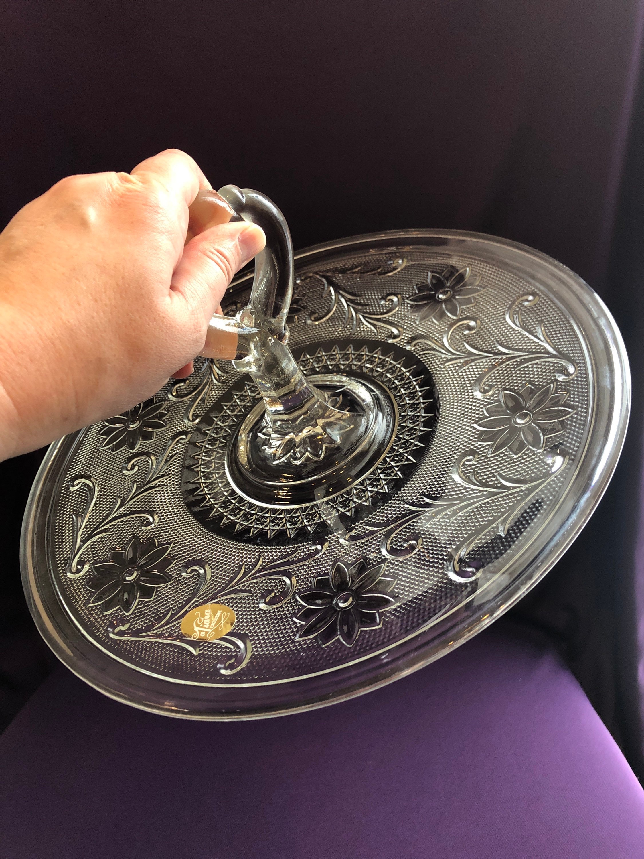 Lovely vintage sandwich glass serving tray Etsy