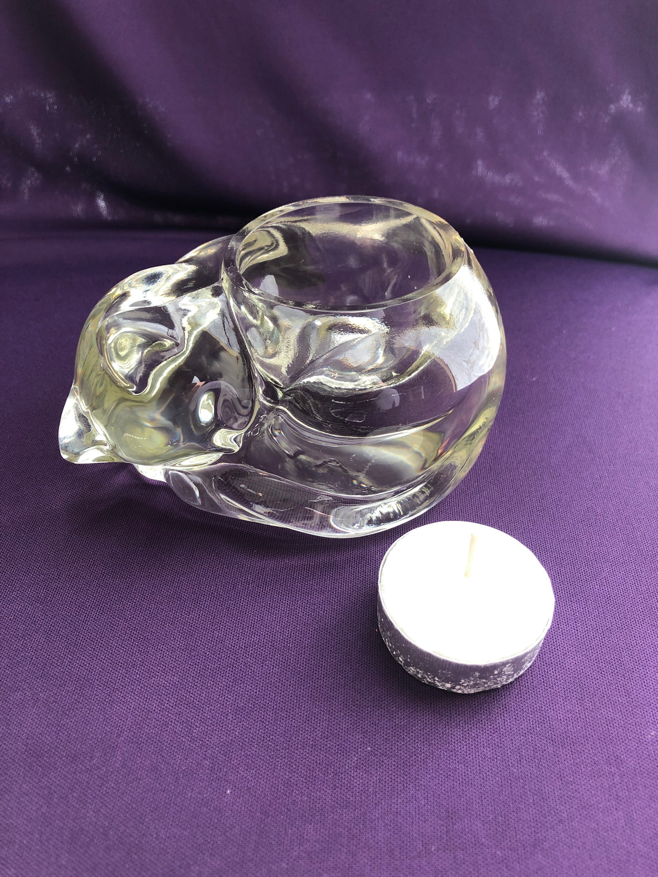 Vintage Avon glass candle holder Etsy
