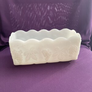 Vintage Fire King milk glass dish / planter, Anchor Hocking
