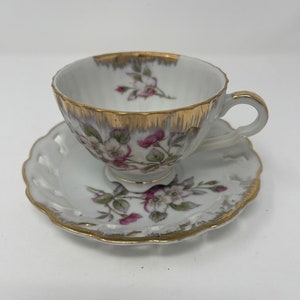 Vintage porcelain tea cup and saucer