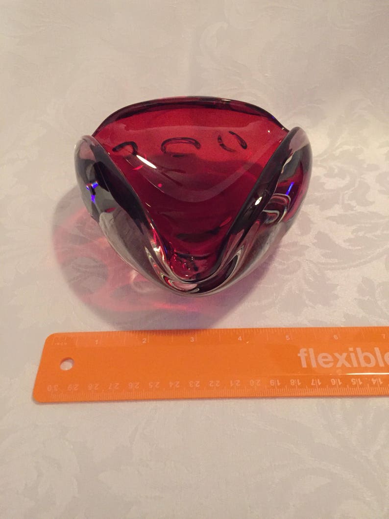 Vintage ruby red ashtray