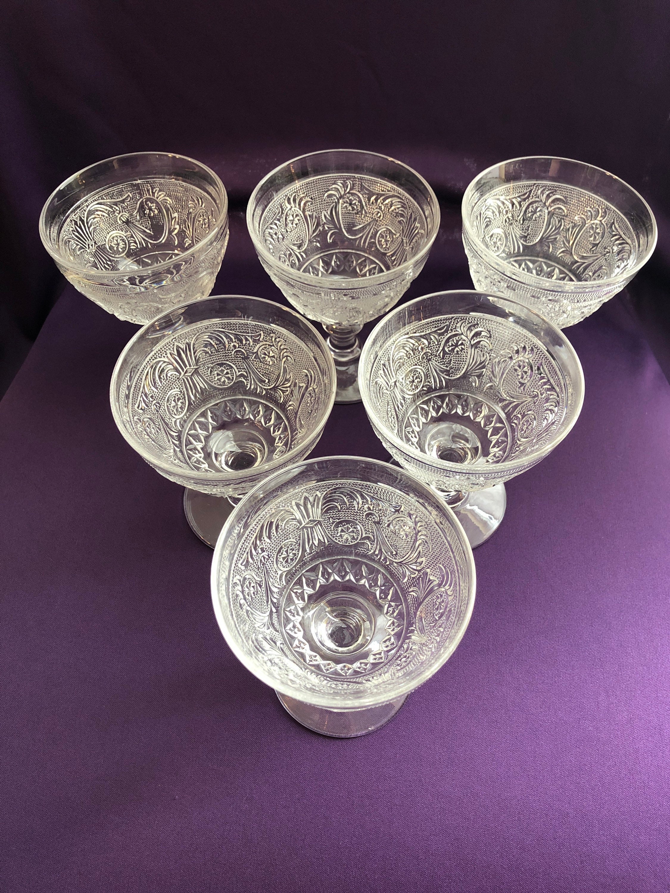 Vintage set of 6 glass dessert cups Etsy