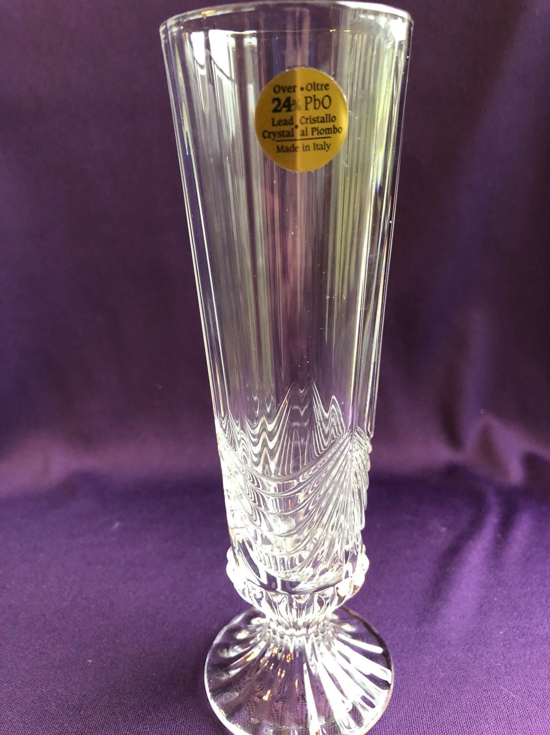 Clear crystal vase made in Italy Etsy