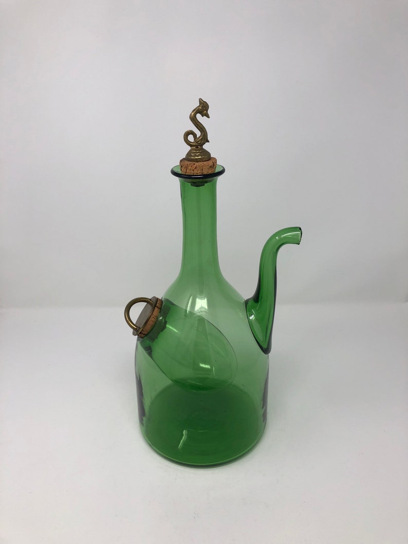 Vintage Glass Decanter / Wine Chiller With Ice Chamber/ Bottle Etsy